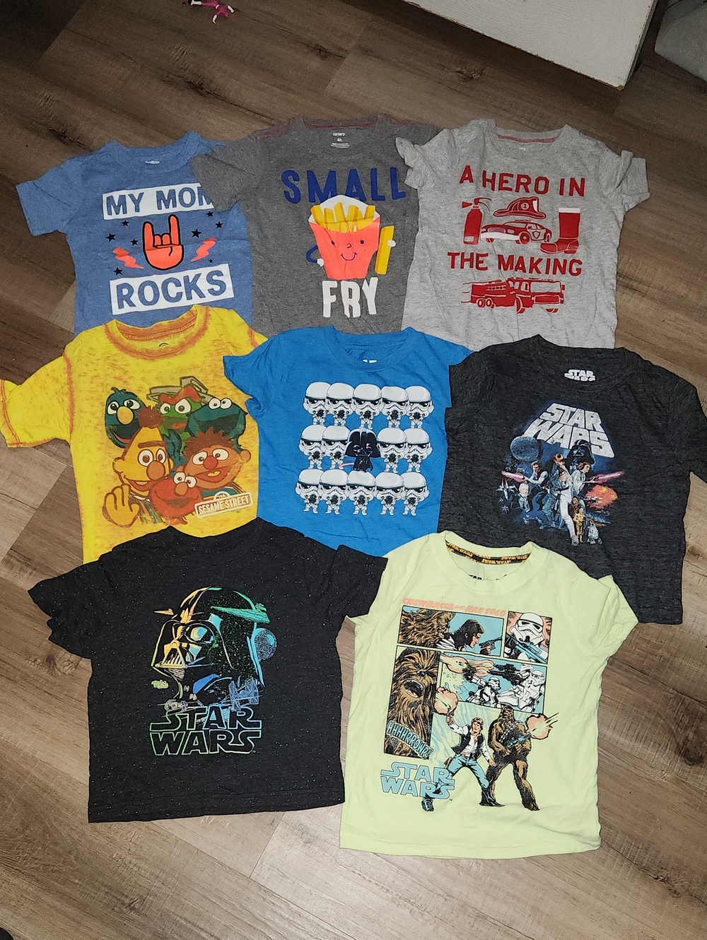 Star Wars & Character Graphic Kids T-Shirt Bundle - Assorted Colors (8pcs)